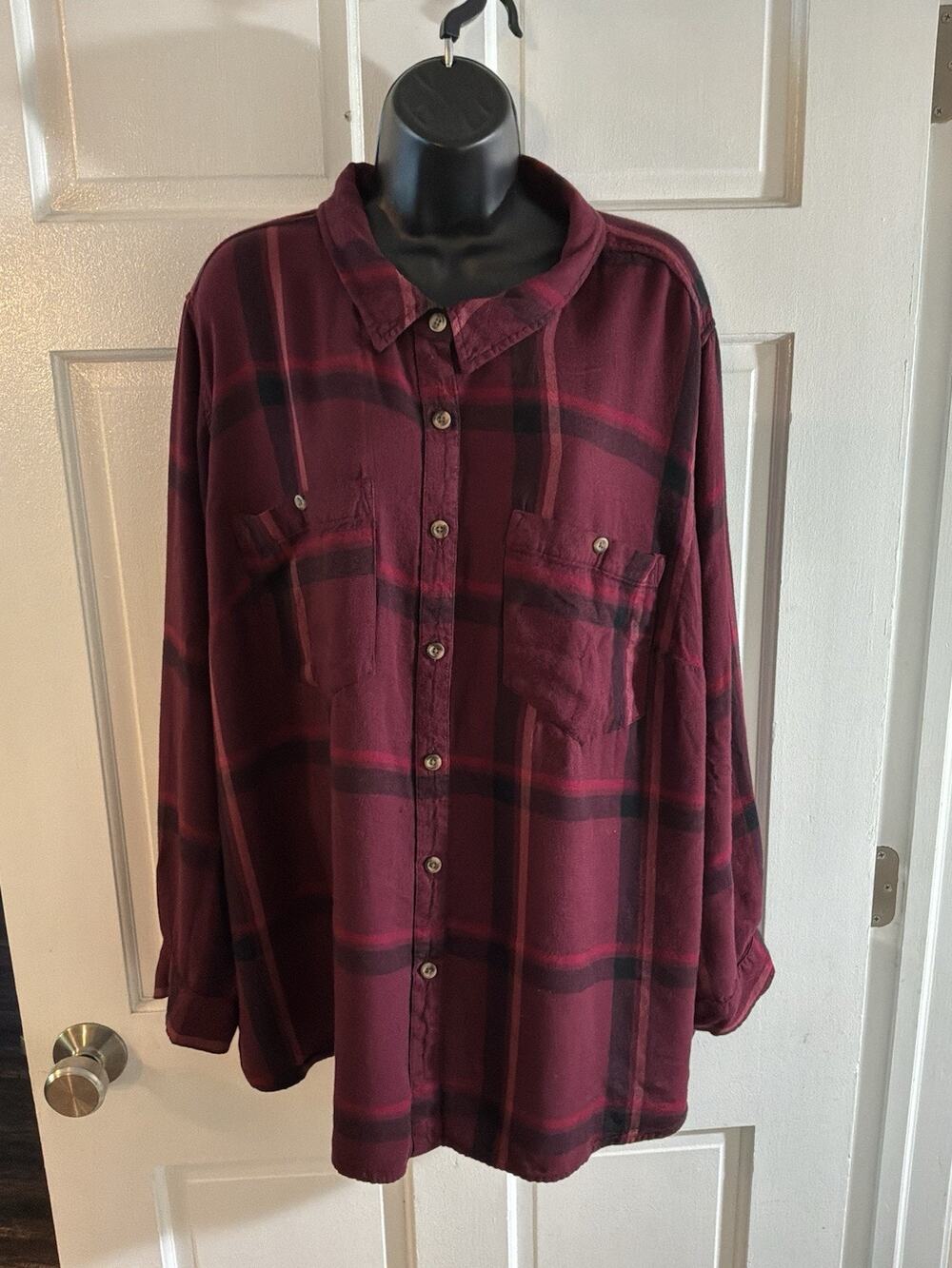 Ladies Ava & Viv Flannel Shirt Size 3X
